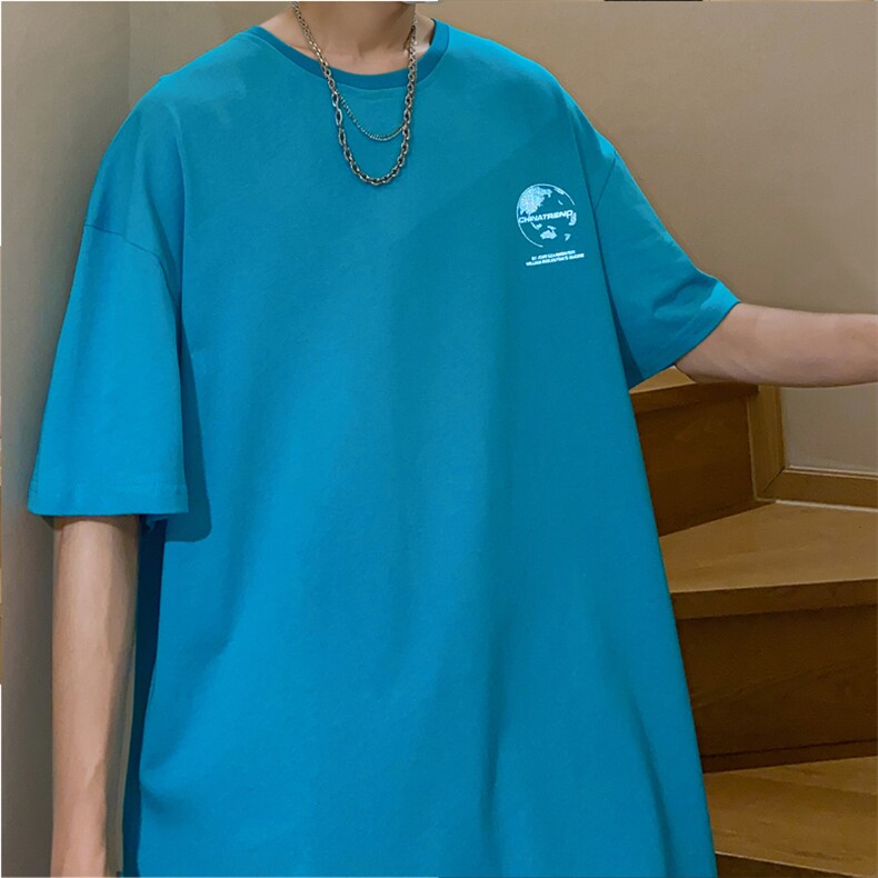主推款纯棉港风M-5XL男生短袖宽松潮t恤衫XZ109-1-T086-P28,男装T恤,星座109-1