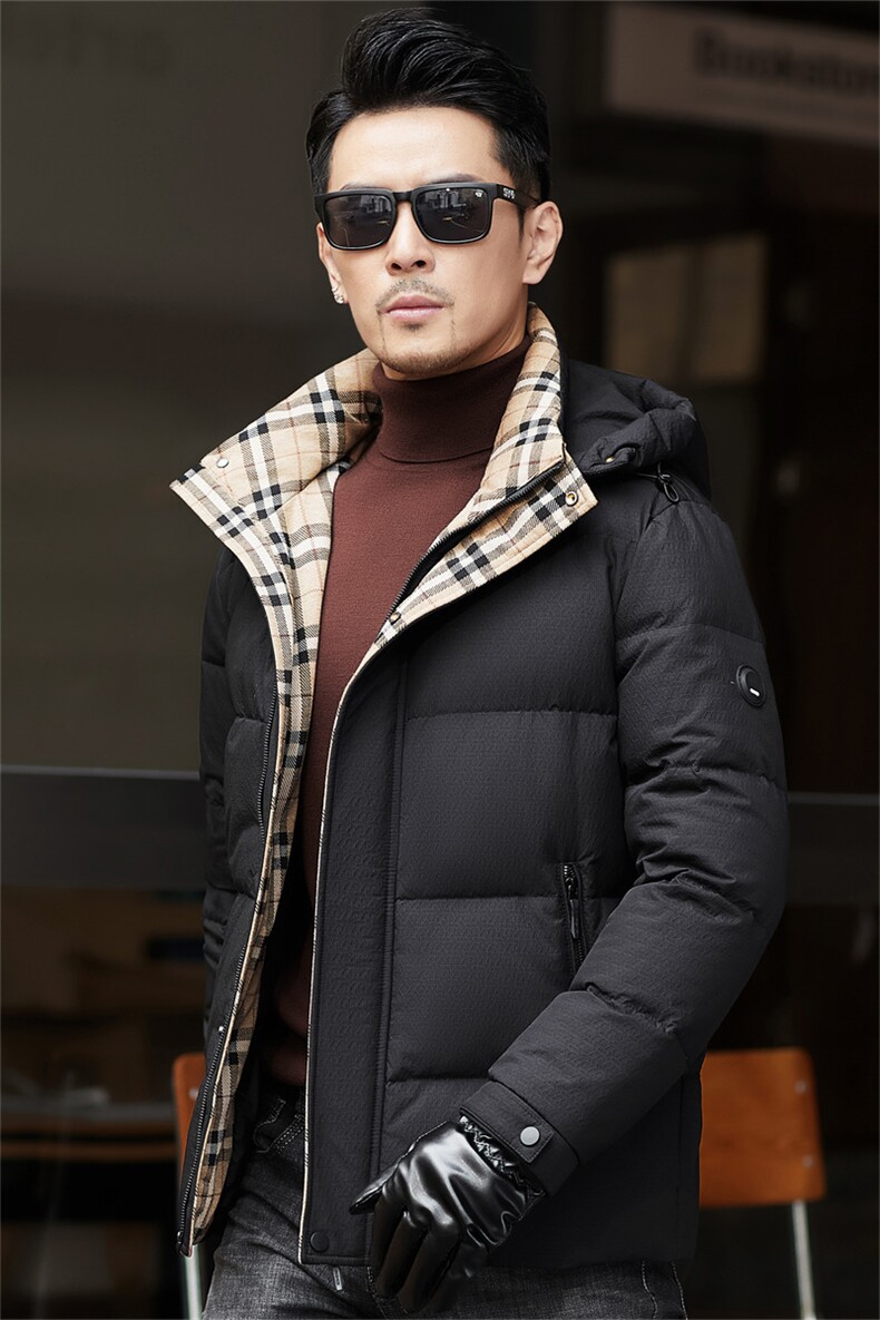 冬季白鸭绒加厚羽绒服短款中青年休闲保暖简约防寒潮服外套男装,男装羽绒服,钱塘6003（原4033）