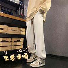 华夫格休闲裤子男款秋夏季学生宽松百搭直筒九分裤-K920特批32，男装休闲裤，星座718-1
