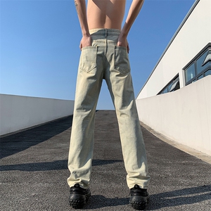 B221 美式ins高街暗黑小众拉链款重磅牛仔裤子 LK23017-P65 控88图片