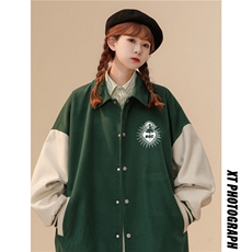 中性秋季美式西海岸嘻哈拼接拼色翻领棒球服夹克外套G609P85控108，男装夹克，A247A