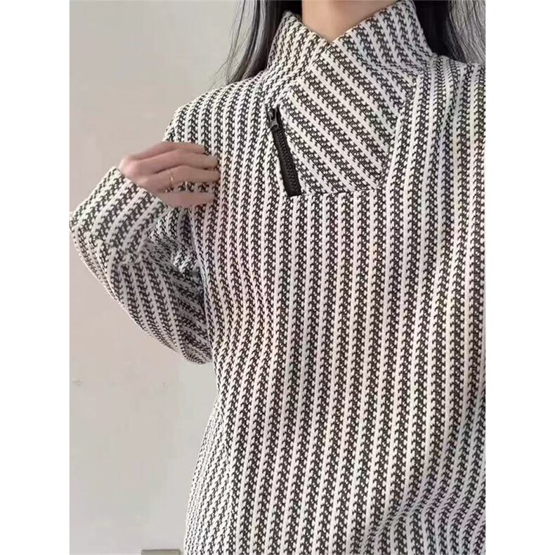 网图有货鱼骨纹斜拉链卫衣男女美式高街长袖t恤内搭A1320-P35,男装T恤,星座1505