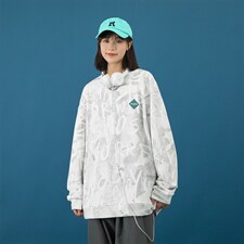 中性风2023秋冬新款满版字母印花宽松圆领套头卫衣1818-P35控59,男装卫衣,星座914-3
