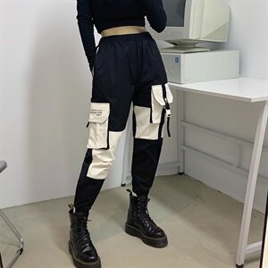 518-K18 秋季中性风港风工装裤男女潮流长裤子P55图片