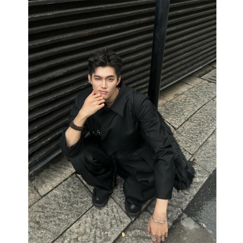 现货自制TWOWUS不对称高级感翻领小西装新中式休闲西服,男装西服,星座910A