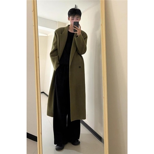 仿羊绒长款呢子外套垫肩加厚毛呢大衣 DY05016 P125图片