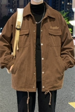 M-8XL灯芯绒秋季宽松加肥加大夹克衬衫外套XZ109-C2362-P60，男装夹克，星座109