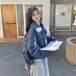 新品 羽绒服   小个子翻领90绒系带羽绒服图片
