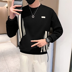 男士拼色卫衣秋新款时尚潮流休闲圆领长袖打底衫帅气百搭WY01-P58，男装卫衣，电商D323（原B261）