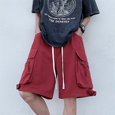 工装短裤男夏季多口袋宽松休闲中裤美式高街运动五分裤E1122-p38，男装牛仔裤，星座1008-2