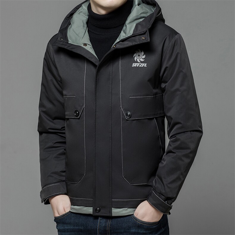 2023冬季新款中年男连帽羽绒服男外套白鸭绒爸爸装XXA7022-5-P335图片