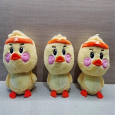红發毛绒玩具 努力鸭