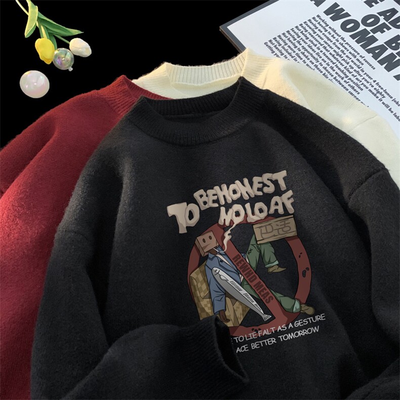 高质量！秋冬季半高领毛衣男士加绒加厚线衣男针织衫男DMY454-P45，男装针织衫/毛衣，电商B371