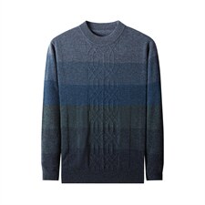 100%纯羊毛衫男秋冬新款圆领百搭休闲毛衣中年针织衫DDD258-P185，男装针织衫/毛衣，电商B212（原钱塘6029）