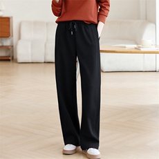 长期有货2026年春秋装弯刀裤梧桐长裤直筒休闲运动裤时尚阔腿卫裤，女装休闲裤，璐依舞