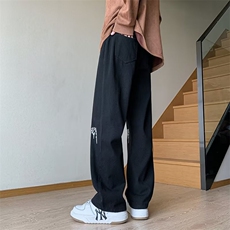 印花牛仔裤宽松直筒美式vibe风裤子高街潮ins垂感拖地N1388-P40，男装牛仔裤，星座1008