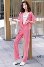 2022年夏装新款开衫休闲带帽运动服卫衣套装女网红时尚两件套女，女装套装/套裙，瑶迪依秀