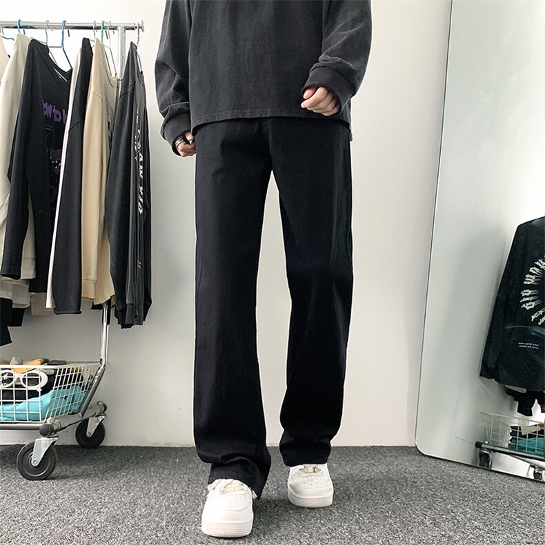 微喇弹力烟灰水泥色直筒牛仔裤K2378P55,男装牛仔裤,电商D325