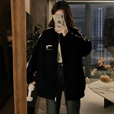 A328-P95美式复古条纹棒球服外套春秋新款运动风情侣外套，女装短外套，星座911