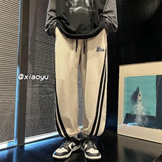XZ616秋季新款百搭休闲织带印花重磅卫裤拖地长裤TY408P55控68，男装休闲裤，星座512A（原616）