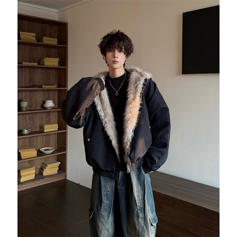 网图美式座山雕加绒加厚棉服男女秋冬宽松休闲棉衣-A2347P120,男装棉衣,电商B241