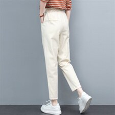 长期现货，棉麻裤子女春季新款韩版宽松时尚春秋百搭显瘦小哈伦裤，女装休闲裤，涵誉