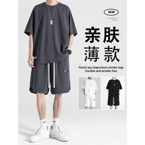 显高显瘦百搭潮流休闲冰丝舒适清爽透气冰丝套装 TZ19-特批70图片