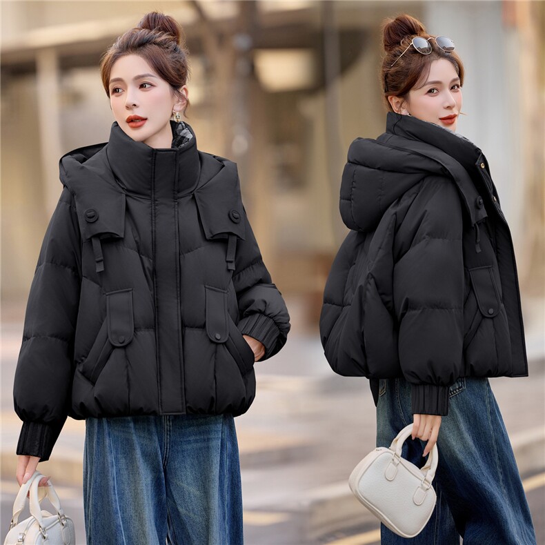 新标90绒2025冬季新款加厚保暖白鸭绒连帽羽绒服女,女装羽绒服,余墨