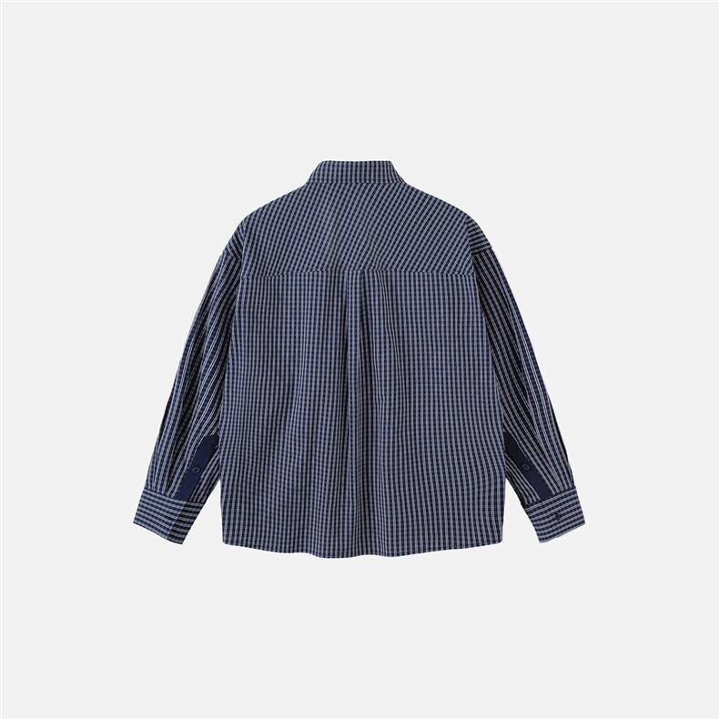 春季新品蓝色格子衬衫外套男士可叠穿0105-TP68,男装休闲裤,电商A089-1