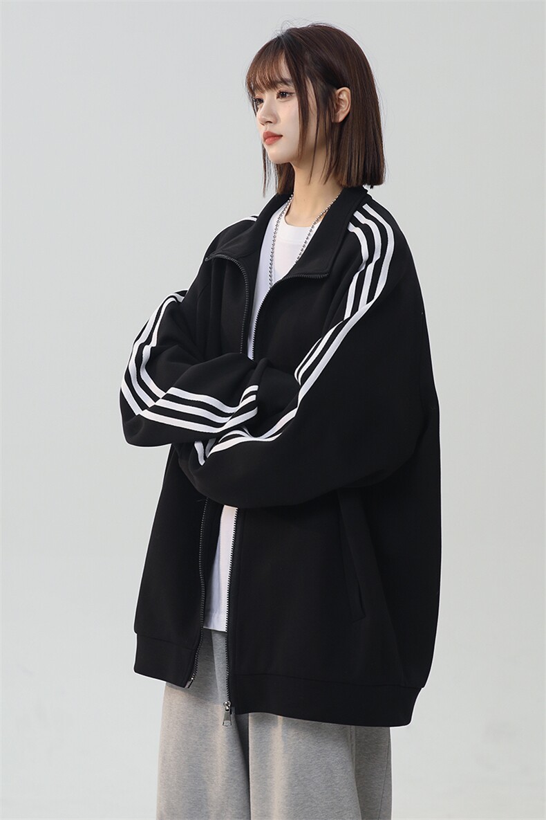 WY5019/P65春装新款高品质不起球织带设计开衫卫衣男潮宽松外套,男装卫衣,电商A141