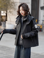 高端鹅绒女两件套2025冬季新款连帽保暖加厚派克服(内含报告），女装羽绒服，靓衣阁