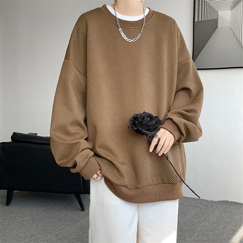 卫衣男秋季新款港风宽松提花套头上衣WY6655-特P28，男装卫衣，星座214-3