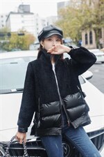 冬款皮毛一体拼羽绒，其它，倾爽