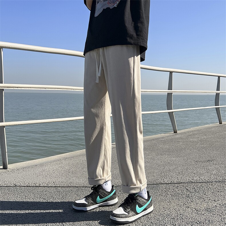 灯芯绒百搭休闲潮流宽松直筒运动裤KN69P40,女装休闲裤,电商D325