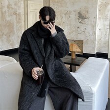 港风长毛马海毛财阀羊毛呢子长款西装毛呢外套男FY77909P198控288，男装风衣，星座226-1