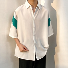 夏季五分袖潮牌宽松垂感面料男式痞帅衬衫男，男装衬衫，星座301D-5(原星座1415）