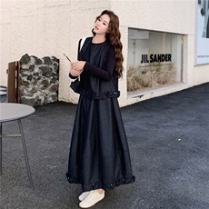2026春装新款牛仔花苞裙三件套时尚套装裙女2C325-514P185K258，女装套装/套裙，2C325