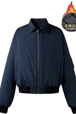 文艺藏蓝色飞行员夹克男短款廓形棉服外套秋冬美式棒球服1028P65，男装夹克，电商D256-2(原A064-2)