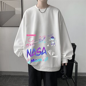 华夫格卫衣圆领卫衣男大码长袖t恤外套 HW76186-P30加绒款-P40图片