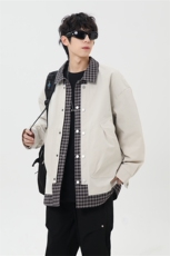秋季休闲痞帅工装假两件翻领夹克潮流外套XZ301b-2-JK2582P78，男装夹克，星座301B-2（原A443-1）