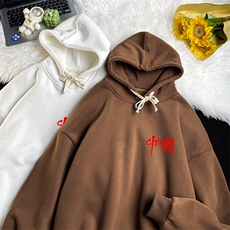 WY2276-P35加绒款-P40纯棉连帽卫衣男大码运动帽衫宽松薄，男装卫衣，电商A040