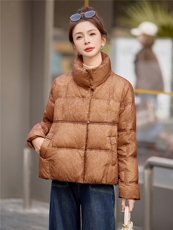 2025年冬季新中式提花唐装90白鸭绒轻薄羽绒服短外套，女装羽绒服，简韵佳