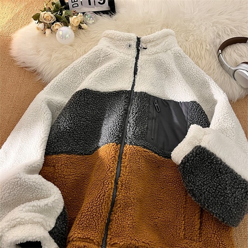 86901-P88羊羔毛棉服男士秋冬季加绒加厚棉袄冬装男生棉衣外套,男装棉衣,电商D310B