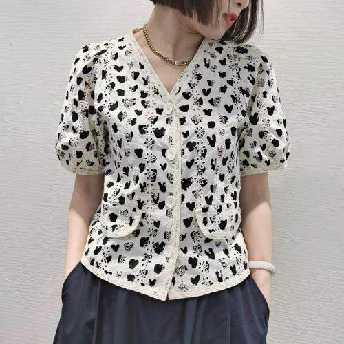 棉布镂空刺绣小衫，女装，唯她