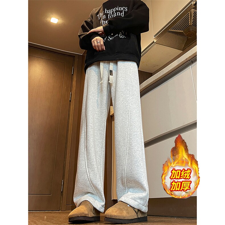 加绒加厚折痕立体裁剪弯刀裤运动卫裤A494特P49控88,男装休闲裤,电商A309