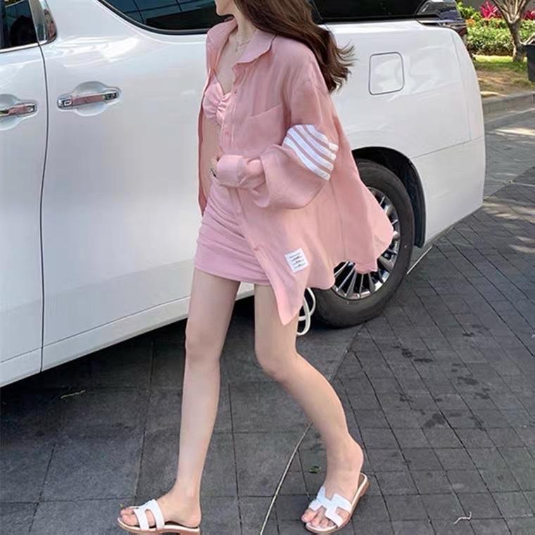 夏季新款洋气欧货4条杠显瘦衬衫防晒衣,女装衬衫,L·H·X