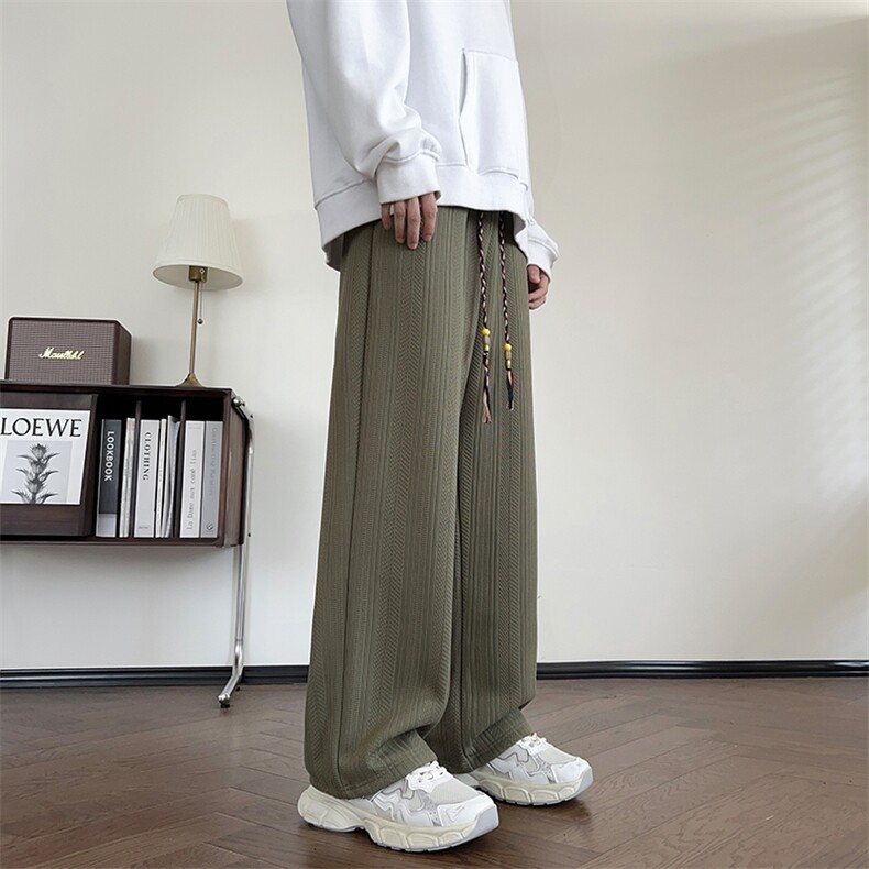 703-K326-P48加绒P58秋冬季麦穗纹提花细线直筒裤M-5XL,男装卫衣,星座703