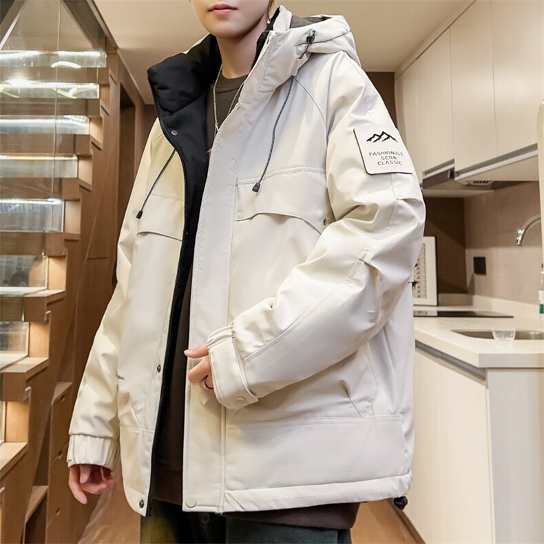 冬季连帽羽绒服男宽松男士工装羽绒衣外套潮流A266-88610-P215,男装羽绒服,电商A266