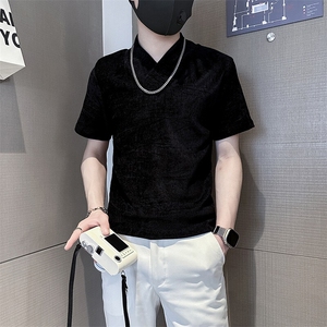 春夏季打底衫男潮流修身短袖T恤社会小伙301C-DT76-P58控78图片