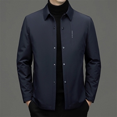 CXY201钱塘2020-2冬季厚款保暖商务休闲翻领中年男士羽绒服P195，男装羽绒服，钱塘207-2
